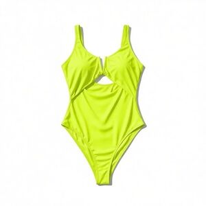 Vibrant Lime One-Piece Swimsuit yellow Small NWT